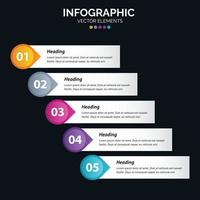 5 alternativ infographics diagram årlig Rapportera webb design företag begrepp steg eller processer vektor