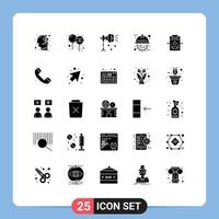 Aktienvektor-Icon-Pack mit 25 Zeilenzeichen und Symbolen für Workflow-Engineering-Beleuchtungsingenieur-Studiolicht editierbare Vektordesign-Elemente vektor