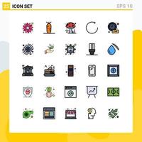 uppsättning av 25 modern ui ikoner symboler tecken för fånga tid svamp klocka rotera redigerbar vektor design element