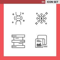 4 kreativ ikoner modern tecken och symboler av dna kemi liv nätverk checklista redigerbar vektor design element