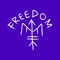 vogelsymbol mit freiheitstypografiekarikatur, illustration für t-shirt, aufkleber oder bekleidungswaren. mit modernem Pop und Retro-Stil. vektor