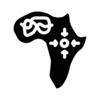 Afrika-Kontinent-Glyphen-Symbol-Vektor-Illustration vektor