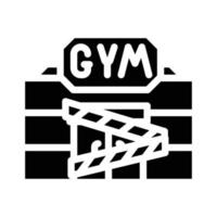 Fitnessstudio wegen Quarantäne-Glyphen-Symbolvektorillustration geschlossen vektor