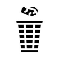 Müll-Glyphen-Symbol-Vektor-Illustration werfen vektor