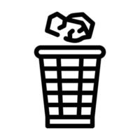 Mülllinie Symbol Vektor Illustration werfen