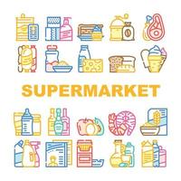 Supermarkt-Verkaufsabteilungsikonen stellten Vektor ein