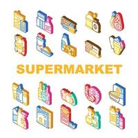 Supermarkt-Verkaufsabteilungsikonen stellten Vektor ein