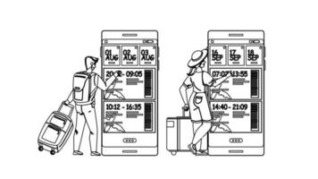 flyg bokning uppkopplad telefon Ansökan vektor