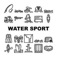 aktive berufsikonen des wassersports stellten vektor ein