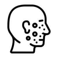 acne ansiktsbehandling hud sjukdom linje ikon vektor illustration