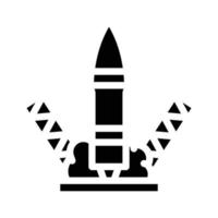Raketenstart-Glyphen-Symbol-Vektor-Illustration vektor