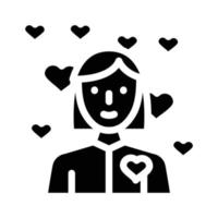Mädchen in der Liebe Glyphen-Symbol-Vektor-Illustration vektor