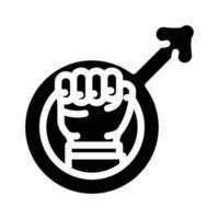 Feminismus soziale Bewegung Glyphen-Symbol-Vektor-Illustration vektor