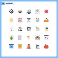 Stock Vector Icon Pack mit 25 Zeilenzeichen und Symbolen für die Übertragung von editierbaren Vektordesign-Elementen für Newsletter-Medaillen