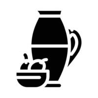 Olivenöl-Glyphen-Symbol-Vektor-Illustration vektor