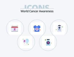 värld cancer medvetenhet platt ikon packa 5 ikon design. hälsa. cancer. cancer tecken. värld. hälsa vektor