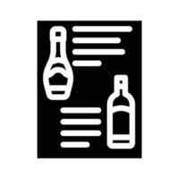 meny vin glyf ikon vektor illustration