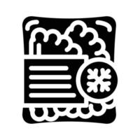 Tortilla oder Fladenbrot mit Hackfleisch Tiefkühlkost Glyph Symbol Vektor Illustration