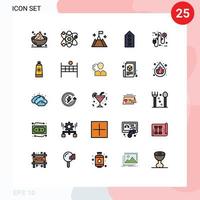 uppsättning av 25 modern ui ikoner symboler tecken för tre stjärna atom rang gränssnitt redigerbar vektor design element