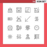 uppsättning av 16 modern ui ikoner symboler tecken för hårdvara sändning sida produkt handel redigerbar vektor design element