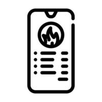 Kalorienzähler Telefon App Symbol Leitung Vektor Illustration