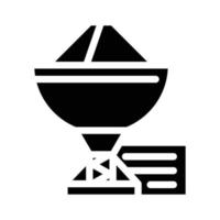 Radioteleskop-Glyphen-Symbol-Vektor-Illustration vektor