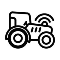 traktor med gps linje ikon vektor illustration