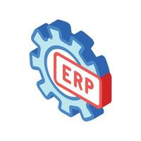 isometrische symbolvektorillustration der erp-arbeitsverarbeitung vektor