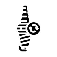 Kerzen Auto Motor Glyphe Symbol Vektor Illustration