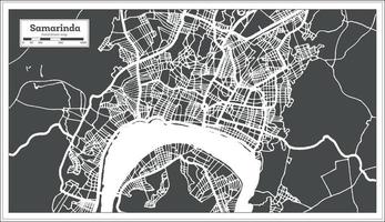 samarinda indonesien stadtplan im retro-stil. Übersichtskarte. vektor