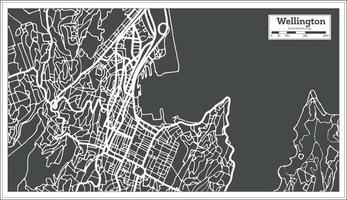 Wellington Neuseeland Stadtplan im Retro-Stil. Übersichtskarte. vektor