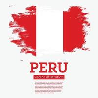 Peru-Flagge mit Pinselstrichen. vektor