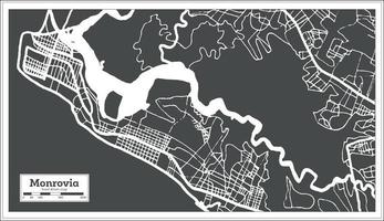 monrovia liberia stadtplan im retro-stil. Übersichtskarte. vektor