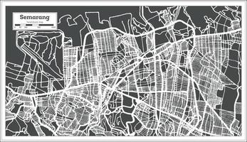 Semarang Indonesien Stadtplan im Retro-Stil. Übersichtskarte. vektor