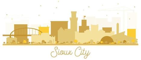 goldene silhouette der skyline der stadt sioux. vektor