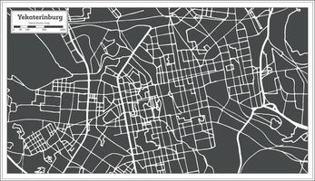 jekaterinburg russland stadtplan im retro-stil. Übersichtskarte. vektor