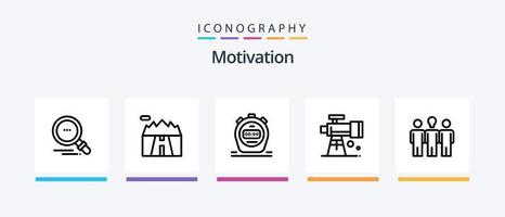 motivering linje 5 ikon packa Inklusive uppdrag. skicklig. handslag. engagemang. bröllop. kreativ ikoner design vektor