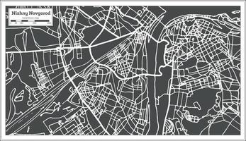 Nischni Nowgorod Russland Stadtplan im Retro-Stil. Übersichtskarte. vektor