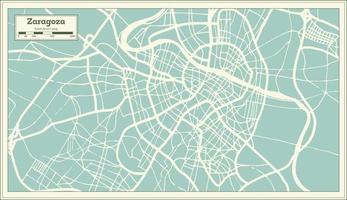 Zaragoza Spanien Stadtplan im Retro-Stil. Übersichtskarte. vektor