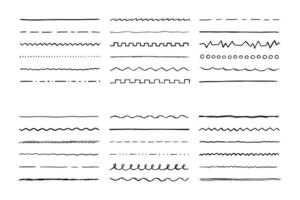 hand dragen linje uppsättning för borsta. vektor