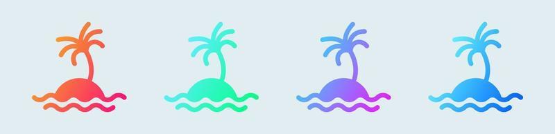 ö fast ikon i lutning färger. tropisk tecken vektor illustration.