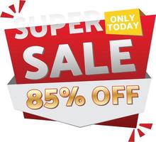 Super-Sale-Werbebanner mit geometrischem, modernem Textfeld-Clipart-Design vektor