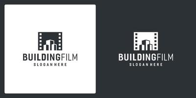 Filmstreifen-Logo-Inspiration und Gebäude-Logos. Premium-Vektor vektor