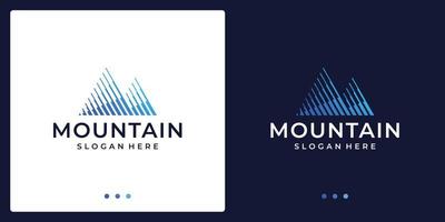 kreativ berg logotyp med linje. symbol för modern marknadsföring, analytisk. premie vektor