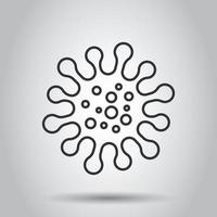 Symbol für Krankheitsbakterien im flachen Stil. Allergie-Vektor-Illustration auf weißem Hintergrund isoliert. Geschäftskonzept für Mikrobenviren. vektor
