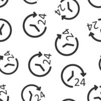 Uhrensymbol im flachen Stil. Uhr-Vektor-Illustration auf weißem Hintergrund isoliert. Timer Musterdesign Geschäftskonzept. vektor