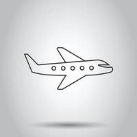 Flugzeug-Symbol im flachen Stil. Flugzeug-Vektor-Illustration auf weißem Hintergrund isoliert. Geschäftskonzept für Fluglinienflugzeuge. vektor