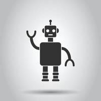 niedliches Roboter-Chatbot-Symbol im flachen Stil. Bot-Operator-Vektorillustration auf weißem, isoliertem Hintergrund. intelligentes chatbot-charakter-geschäftskonzept. vektor