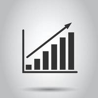 Diagrammdiagramm-Symbol im flachen Stil. Pfeil wächst Vektorillustration auf weißem, isoliertem Hintergrund. Analyse Geschäftskonzept. vektor