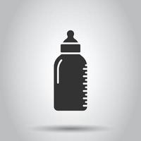 Babyflaschen-Symbol im flachen Stil. Milchbehälter-Vektorillustration auf weißem isoliertem Hintergrund. Glas Geschäftskonzept trinken. vektor